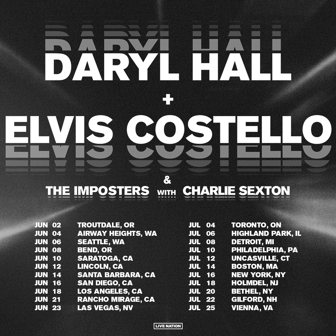 DARYL HALL AND ELVIS COSTELLO & THE IMPOSTERS ANNOUNCE COHEADLINING